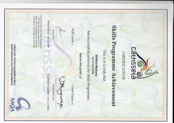 Nature Site Guide, NQF Level 2 certificate thumbnail