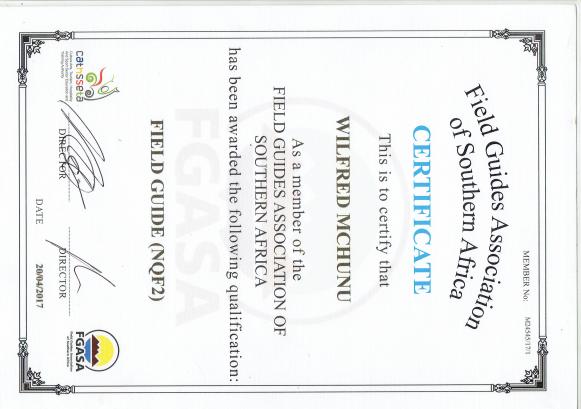 Field Guide (NQF2) certificate thumbnail