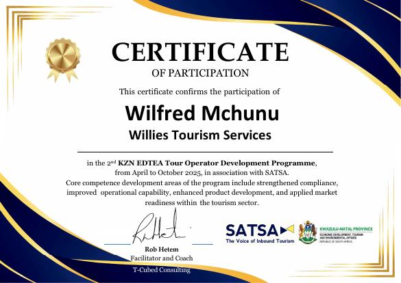 KZN EDTEA Tour Operator Development Programme (2nd cohort) certificate thumbnail